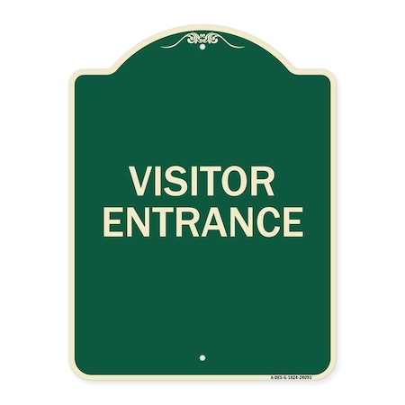 Signmission Entrance Visitor Entrance Heavy-Gauge Aluminum Architectural Sign, 24" H, G-1824-24093 A-DES-G-1824-24093